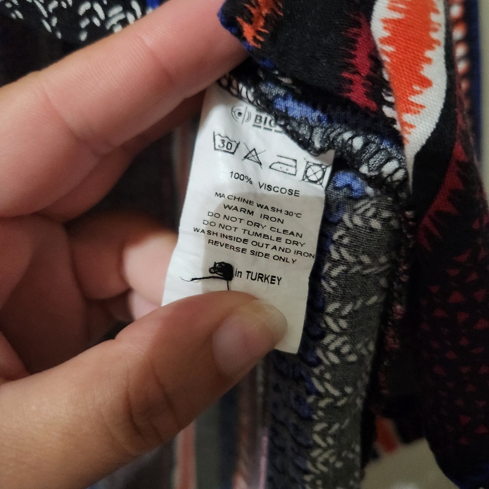 Big Dart European Striped Multicolor Button Up Bl… - image 5